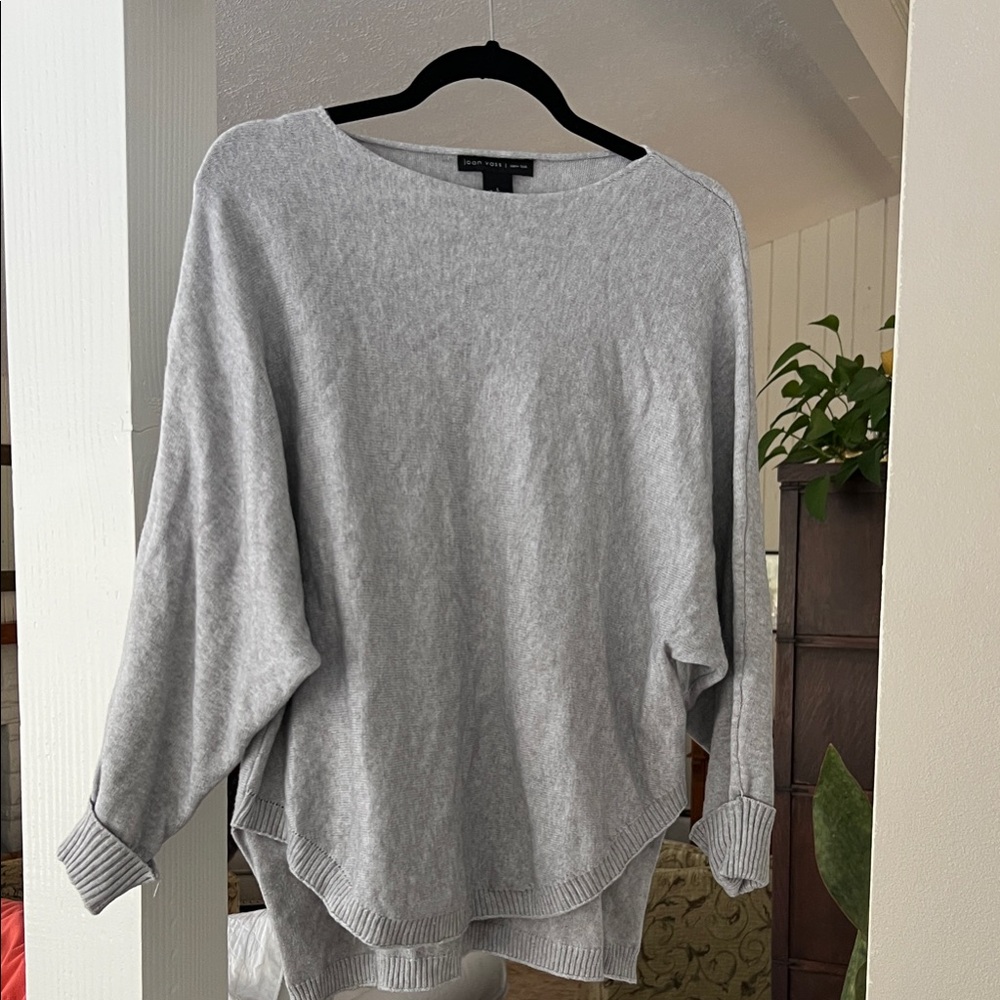 Joan Vass Heather Gray Women's Crew Neck Sweater